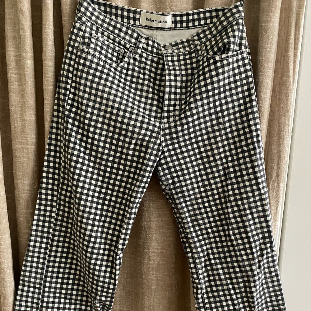 Pre-owned Reformation Jeans Fawcett Jean 29 B/W Check